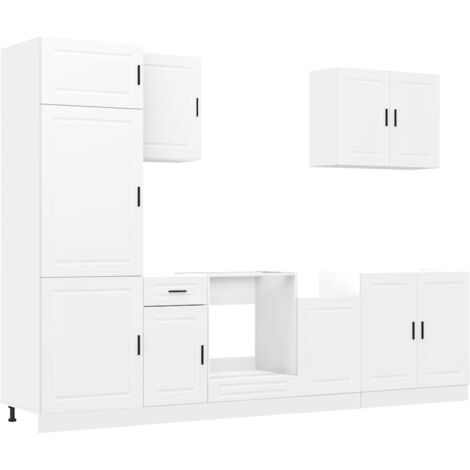 vidaXL Set Mobili da Cucina 7 pz Porto Bianco Legno Multistrato (1/5)