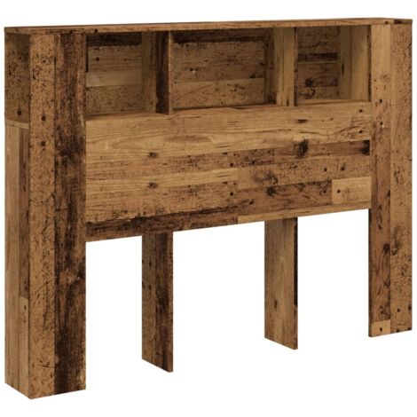 vidaXL Testiera Contenitore Legno Antico 140x18,5x102,5 cm Truciolato