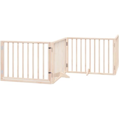 vidaXL Cancelletto per cani con porta pieghevole 4 pannelli 320 cm in legno di pioppo