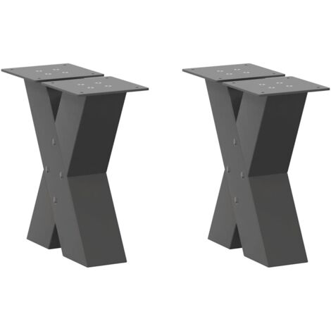 Gambe per Tavolino da Caffè a Forma di X 2 pz Antracite 30x(30-31) cm Acciaio vidaXL