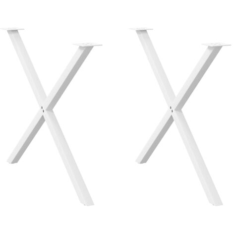 Gambe per tavolo da pranzo a forma di X 2 pz bianche 90x(72-73) cm in acciaio vidaXL