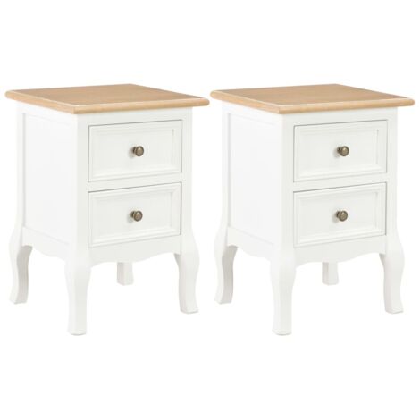 Comodini Bianchi 2 pz 35x30x49 cm in MDF vidaXL