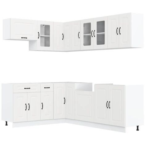 vidaXL Set Mobili da Cucina 11 pz Kalmar Bianchi Legno Multistrato (1/5)