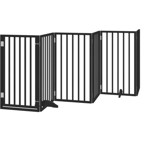 vidaXL Cancello per Cani Porta Pieghevole Nero 6 Pannelli 300cm Pioppo