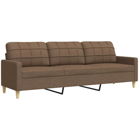Divano a 3 Posti Marrone 210 cm in Tessuto vidaXL 268891