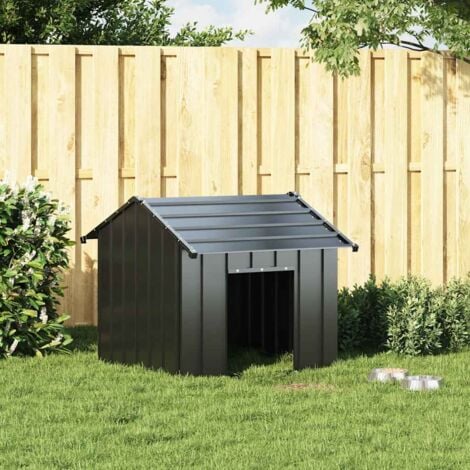 Niche pour chien avec toit noir 85x107x81 cm acier galvanisé vidaXL
