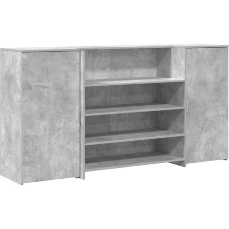 vidaXL Banco Reception Grigio Cemento 200x50x103,5cm Legno Multistrato