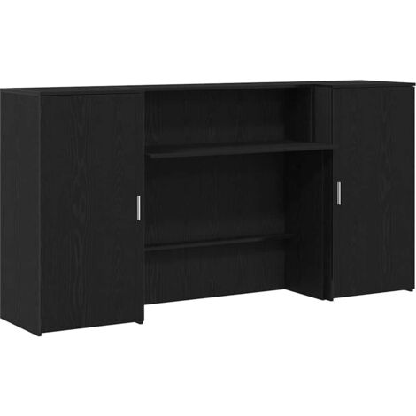 Banco Reception Rovere Nero 200x50x103,5 cm Legno Multistrato vidaXL (1/5)