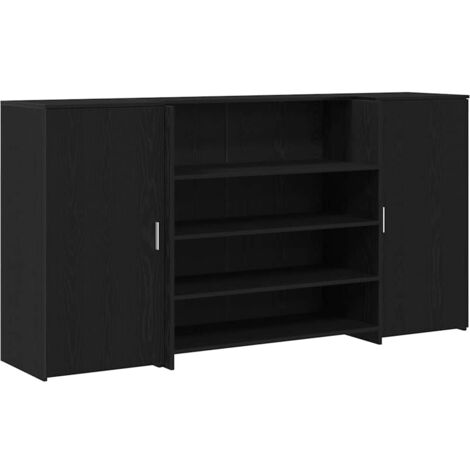 Scrivania per Reception Rovere Nero 200x50x103,5 cm in Legno Massello di Argilla vidaXL (1/5)