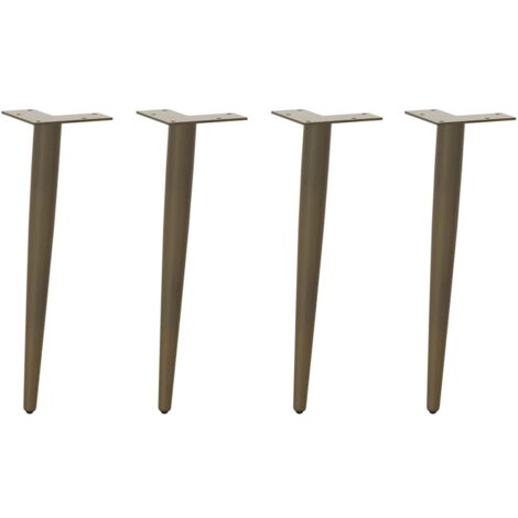 vidaXL Gambe per Tavolino da Caffè Forma Conica 4 pz Acciaio Naturale 30-31 cm Acciaio