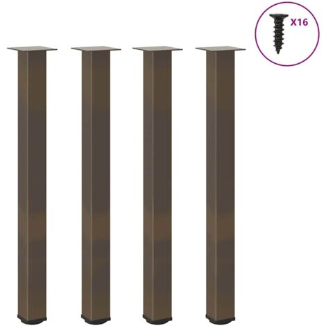 vidaXL Gambe per tavolo da bar 4 pz in acciaio naturale 90-92 cm