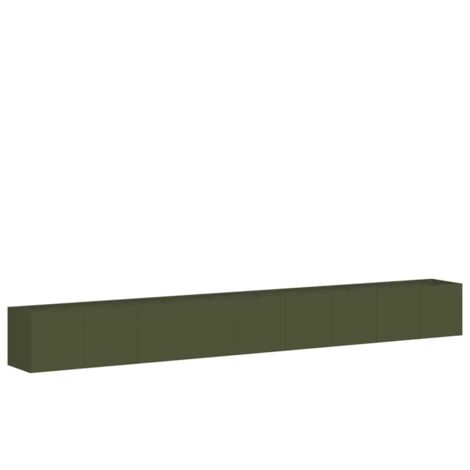 Fioriera Verde Oliva 360x40x40 cm in Acciaio Laminato a Freddo vidaXL