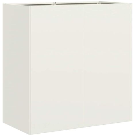 vidaXL Fioriera Bianca 80x40x80 cm in Acciaio Laminato a Freddo