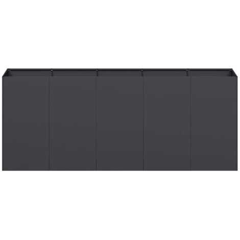 Fioriera Rettangolare In Acciaio Zincato GZGNEEVL - 80x40x40 Cm, Colore Nero, Per Esterni E Interni Con Fori Di Drenaggio