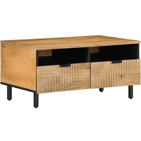 vidaXL Tavolino da Salotto Marrone 80x54x40 cm Legno Massello di Mango (1/5)