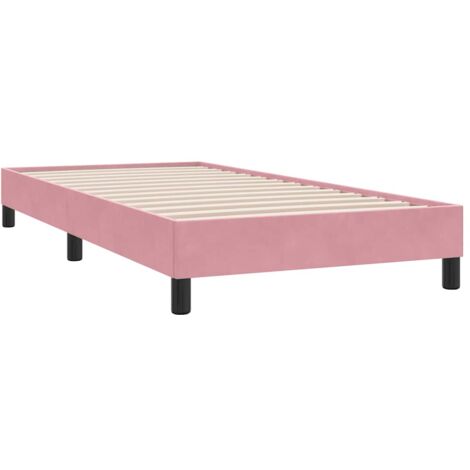 Giroletto a Molle senza Materasso Rosa 100x210 cm in Velluto vidaXL