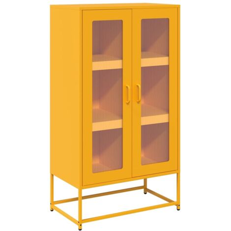 vidaXL Credenza Giallo Senape 68x39x123 cm in Acciaio (1/5)