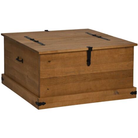 vidaXL Cassapanca HALDEN 91x91x47 cm in Legno Massello di Pino