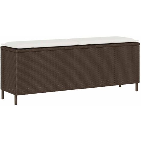 Panca da Giardino con Cuscino Marrone 110x30x40,5 cm Polyrattan vidaXL