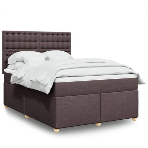 Giroletto a Molle con Materasso Marrone Scuro 140x190cm Tessuto vidaXL (1/5)