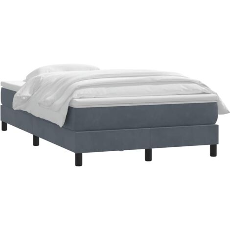 Giroletto a Molle con Materasso Grigio Scuro 120x220 cm Velluto vidaXL