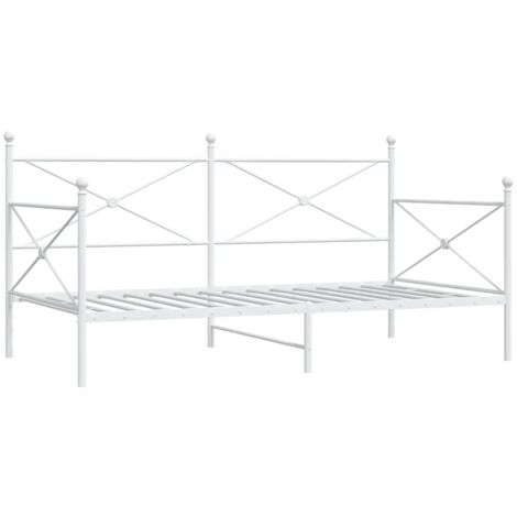 vidaXL Dormeuse senza Materasso Bianco 100x200 cm in Acciaio (1/5)