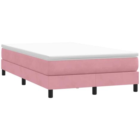 Letto a Molle senza Materasso Rosa 120x220 cm in Velluto vidaXL