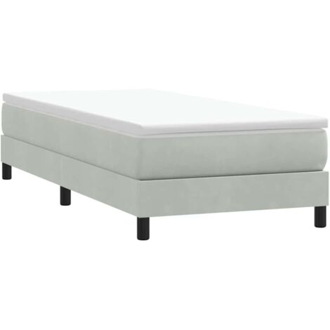 vidaXL Letto a Molle senza Materasso Grigio Chiaro 100x220cm Velluto (1/5)