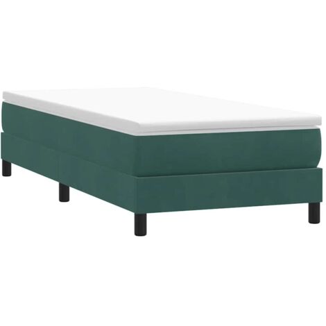 Letto a Molle senza Materasso Verde Scuro 90x220 cm Velluto vidaXL