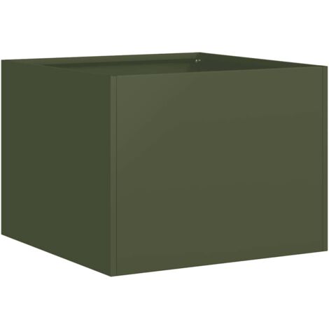 vidaXL Fioriera Verde Oliva 40x40x30 cm in Acciaio