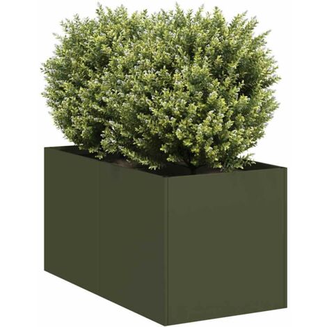 Fioriera Verde Oliva 40x80x40 cm in Acciaio Laminato a Freddo vidaXL