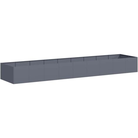 vidaXL Fioriera Antracite 360x80x40 cm in Acciaio