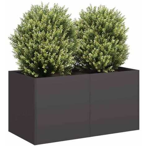 vidaXL Fioriera Nera 80x40x40 cm in Acciaio Laminato a Freddo