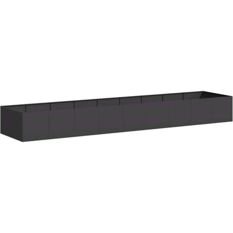 vidaXL Fioriera Nera 360x80x40 cm in Acciaio