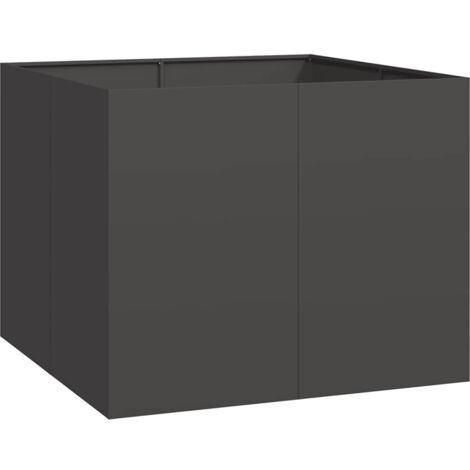 vidaXL Fioriera Nera 100x100x80 cm in Acciaio