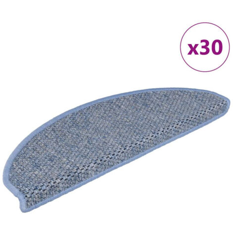 Tappeti Autoadesivi per Scale Aspetto Sisal 30pz 65x21x4 cm Blu vidaXL