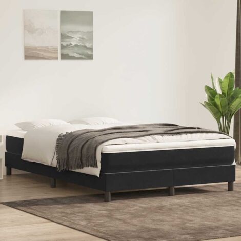 Letto a Molle senza Materasso Nero 160x220 cm in Velluto vidaXL