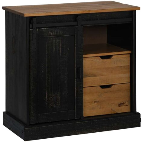 vidaXL Credenza HALDEN con Anta Scorrevole 80x40x80 cm Legno Massello (1/5)