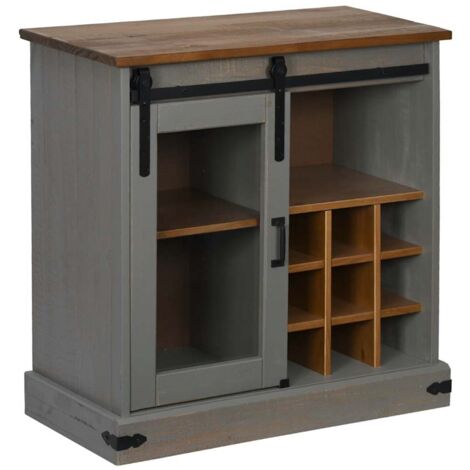 Credenza HALDEN con Anta Scorrevole 80x40x80 cm Legno Massello vidaXL (1/5)