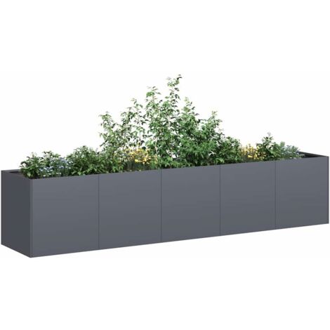 vidaXL Fioriera Antracite 200x40x40 cm Acciaio laminato a freddo