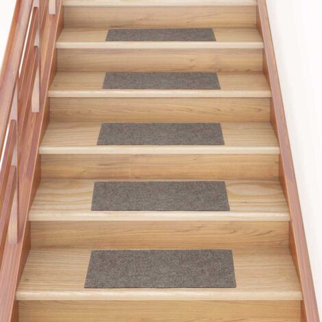 vidaXL Tappetini per scale autoadesivi 30 pz 60x25 cm beige rettangolari