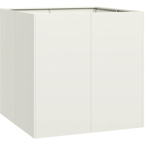 vidaXL Fioriera Bianca 80x80x80 cm in Acciaio