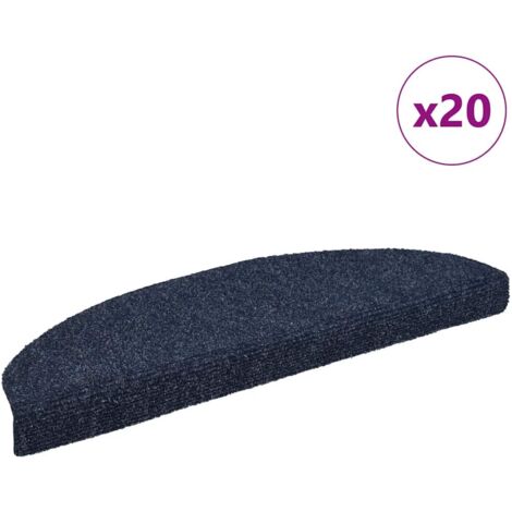 vidaXL Tappetini per scale autoadesivi 20 pz 65x21x4 cm blu semicircolari grandi