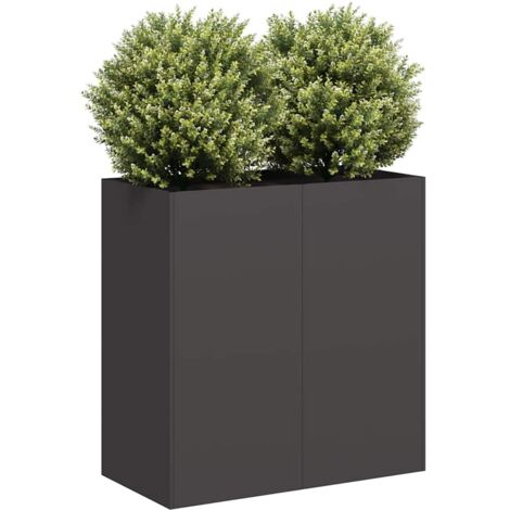 vidaXL Fioriera Nera 80x40x80 cm in Acciaio Laminato a Freddo