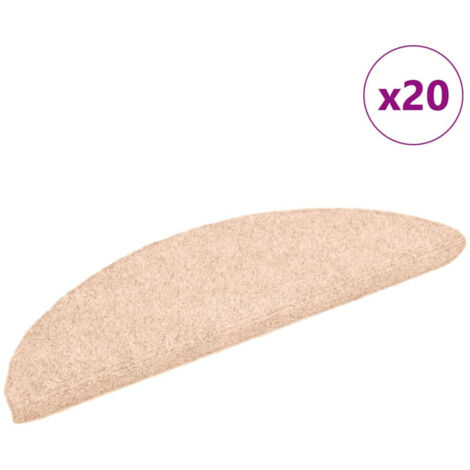 vidaXL Tappetini per scale autoadesivi 20 pz 56x17x3 cm Marrone Chiaro Semicircolari