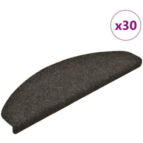 vidaXL Tappetini per scale autoadesivi 30 pz 65x21x4 cm Antracite Semicircolari Grandi