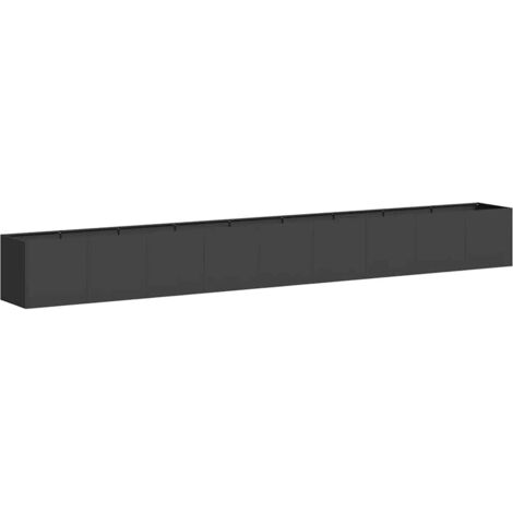 vidaXL Fioriera Nera 360x40x40 cm in Acciaio Laminato a Freddo