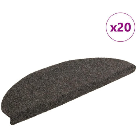 vidaXL Tappetini per scale autoadesivi 20 pz 65x21x4 cm Antracite Semicircolari Grandi