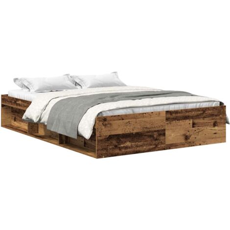 vidaXL Giroletto senza Materasso Legno Antico 140x200cm in Truciolato (1/5)
