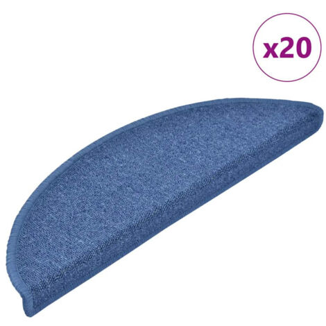 Tappetini per scale 20 pz 56x17x3 cm blu semicircolari vidaXL